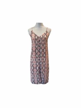 One Clothing Los Angeles chic Y2K snake print pink spaghetti strap dress small
